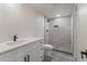 Modern bathroom with tiled shower, sleek fixtures, and a stylish vanity at 3711 Pecos St, Denver, CO 80211