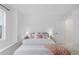 Airy bedroom with crisp white walls, carpet, and a cozy bed with a decorative pink throw at 13446 Amber Sky St, Parker, CO 80134
