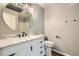 Stylish bathroom boasting updated vanity with marble countertop and modern fixtures at 3250 E 103Rd Pl # 805, Thornton, CO 80229