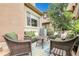Cozy patio with comfortable seating and a beautiful outdoor setting at 10152 Bluffmont Ln, Lone Tree, CO 80124