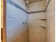 Updated shower stall with modern tile and built-in shelving at 3685 Jasmine St, Denver, CO 80207