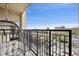 Balcony with seating and views of the city skyline at 975 N Lincoln St # 10A, Denver, CO 80203