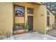 Inviting entrance showcasing a charming front door, complemented by stylish planters and architectural details at 2650 Hawthorne Pl, Boulder, CO 80304