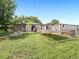 Large backyard featuring a trampoline, outbuildings, and lush green lawn at 8820 Poze Blvd, Thornton, CO 80229
