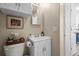 Small bathroom with shower, toilet, and vanity at 1435 S Haleyville Cir, Aurora, CO 80018