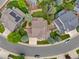 Aerial view of home showcasing mature trees, landscaping and cul-de-sac at 2359 Indian Paintbrush Cir, Highlands Ranch, CO 80129