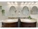 Double sinks and vanity in renovated bathroom at 9944 E Carolina Cir # 201, Aurora, CO 80247