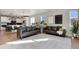Bright living room features hardwood floors, with open concept view of kitchen island at 5271 Routt Ct, Arvada, CO 80002