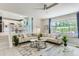 Stylish living room with lots of natural light and a view to the kitchen and dining area at 2312 Dogwood Dr, Erie, CO 80516