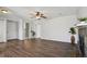 Spacious living room featuring lots of light and hardwood floors with fireplace at 3051 S Ursula Cir # 302, Aurora, CO 80014