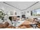 Inviting living room with hardwood floors, modern furniture, and a cozy fireplace at 1891 Curtis St # 1820, Denver, CO 80202
