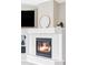 Close up of the fireplace in the living room, decorated with plants and other decorations at 3972 S Shawnee Way, Aurora, CO 80018