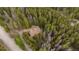 Aerial view of home surrounded by lush green trees and natural vegetation in mountainous terrain at 542 Harris Dr, Idaho Springs, CO 80452