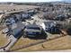 Aerial view showcasing the home, deck, fencing, and neighborhood amenities at 804 Spyglass Cir, Louisville, CO 80027