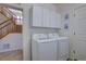 Bright laundry room with modern washer and dryer, providing convenience and efficiency for household chores at 973 Orion Way, Castle Rock, CO 80108