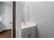 Bathroom features single sink with door to the outside at 1653 S Blackhawk Way # B, Aurora, CO 80012