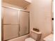 Bathroom with shower/tub combination, toilet, and vanity with sink and faucet at 908 S Yampa St # 208, Aurora, CO 80017