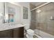 Modern bathroom showcasing a glass shower, a marble countertop, and bronze fixtures at 12532 Daniels Gate Dr, Castle Pines, CO 80108