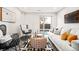 Stylish living room is decorated with a neutral color palette and lots of seating at 1930 Grove St # 2, Denver, CO 80204