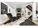 Modern living room with a fireplace and sleek decor at 960 N Pennsylvania St # 6, Denver, CO 80203