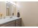 The bathroom has a vanity with a mirror and a gray color scheme at 6856 S Broadway, Centennial, CO 80122