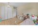 Bedroom offers plenty of space, closet and laminate wood flooring at 6856 S Broadway, Centennial, CO 80122