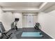 Basement gym featuring an exercise bike, weight rack, and minimalist decor for a focused workout space at 2679 Leafdale Cir, Castle Rock, CO 80109