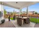 Inviting covered patio featuring a wooden table and chairs, perfect for outdoor dining at 2679 Leafdale Cir, Castle Rock, CO 80109