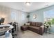 Multi-purpose room featuring a pullout sofa, dedicated desk area, and bright natural light at 2679 Leafdale Cir, Castle Rock, CO 80109