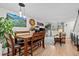 Cozy living space with a wooden dining set and a large window at 6930 S Broadway, Centennial, CO 80122