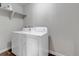 Laundry area features a white washer and dryer with a shelf above at 3945 John Ave, Castle Rock, CO 80104