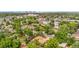Aerial neighborhood view showcasing tree-lined streets and the city skyline in the distance at 1235 S Benton St, Lakewood, CO 80232