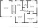 Floorplan of the first floor with living room, kitchen, dining area, bedrooms, and bathroom at 1235 S Benton St, Lakewood, CO 80232