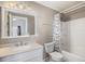 Bathroom featuring a shower, white vanity, and modern finishes at 19232 E Adriatic Pl, Aurora, CO 80013