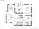 An architectural drawing of a home's main floor including the living room, kitchen, dining room, Gathering room, office, and laundry at 7311 Brixham Cir, Castle Pines, CO 80108