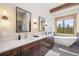 Bathroom with double vanity, free standing tub and a view at 41 Barton Ridge Dr, Breckenridge, CO 80424