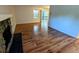 Inviting living room with a fireplace and sliding glass doors to the balcony at 17361 E Mansfield Ave # 532R, Aurora, CO 80013