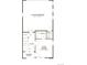 Detailed floor plan of first floor displaying a 2-car garage, flex room, powder room, and entry with storage at 11481 E Briarwood Cir, Centennial, CO 80112