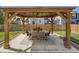 Outdoor patio with pergola and seating at 12734 E 104Th Pl, Commerce City, CO 80022
