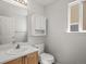 This bathroom features a vanity with sink and a window that brings plenty of natural light into the room at 6055 W Progress Ave, Littleton, CO 80123