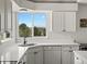 Bright kitchen featuring stainless steel appliances, white cabinets, and a picturesque window view at 6055 W Progress Ave, Littleton, CO 80123
