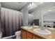 Double vanity bathroom with shower/tub combination at 985 Burning Bush Pt, Monument, CO 80132