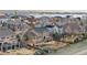 Aerial view featuring home, fenced backyard, patio, and landscaping in a desirable neighborhood at 26741 E Arbor Dr, Aurora, CO 80016