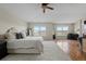 Spacious main bedroom boasts vaulted ceilings and large windows with a beautiful view at 26741 E Arbor Dr, Aurora, CO 80016