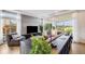 Bright living room with large windows and comfortable seating area at 5280 Genoa St, Denver, CO 80249