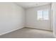 Cozy bedroom with neutral paint, carpet, and natural light streaming through the window at 13765 Emerald Lake St, Parker, CO 80138