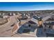Aerial view showcasing a well-planned neighborhood layout, emphasizing the community's design and residential harmony at 17857 Lapis Ct, Monument, CO 80132