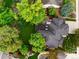 Aerial view of a home featuring a spacious backyard with lush trees and manicured landscaping at 930 W Dry Creek Rd, Littleton, CO 80120