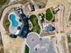 Aerial view of community amenities including pool and park at 39732 Penn Rd, Elizabeth, CO 80107