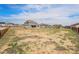 Expansive backyard with a partially grassy area and a wooden fence, great for outdoor activities at 4532 Dewey Ln, Brighton, CO 80603